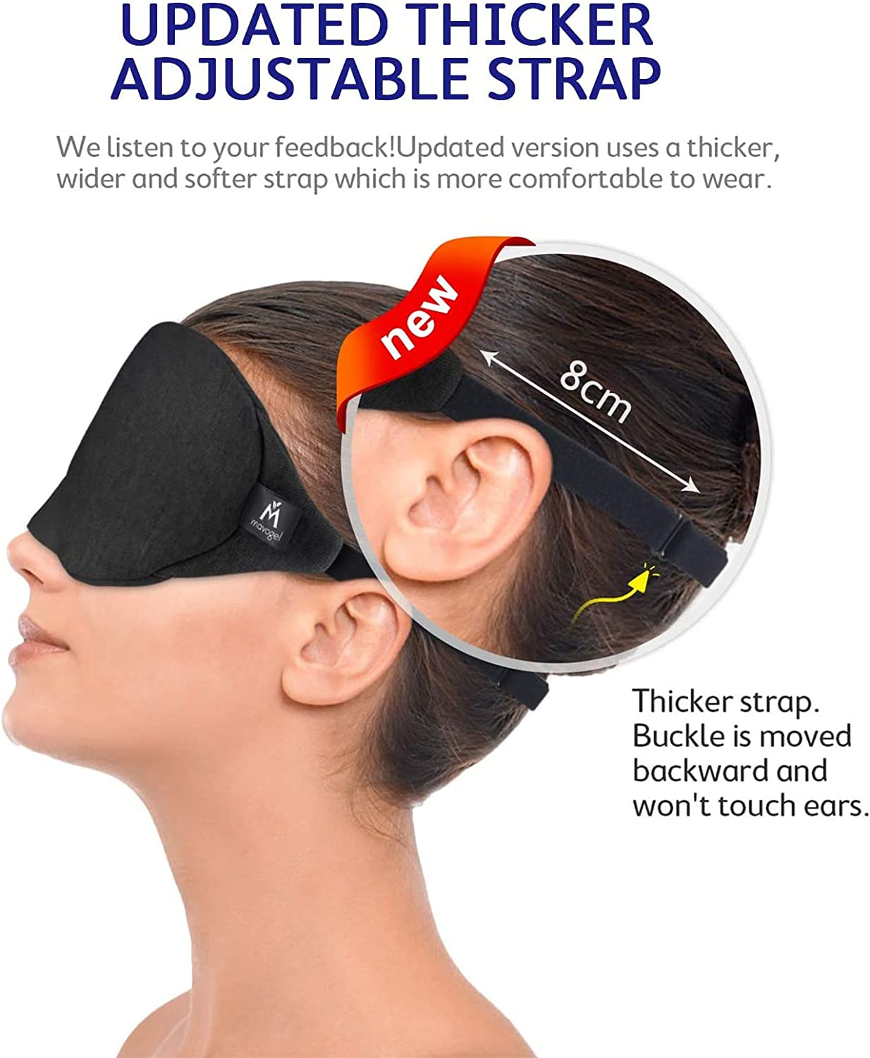 Mavogel Cotton Sleep Eye Mask Updated Design Light Blocking Sleep Mask, Soft eBay
