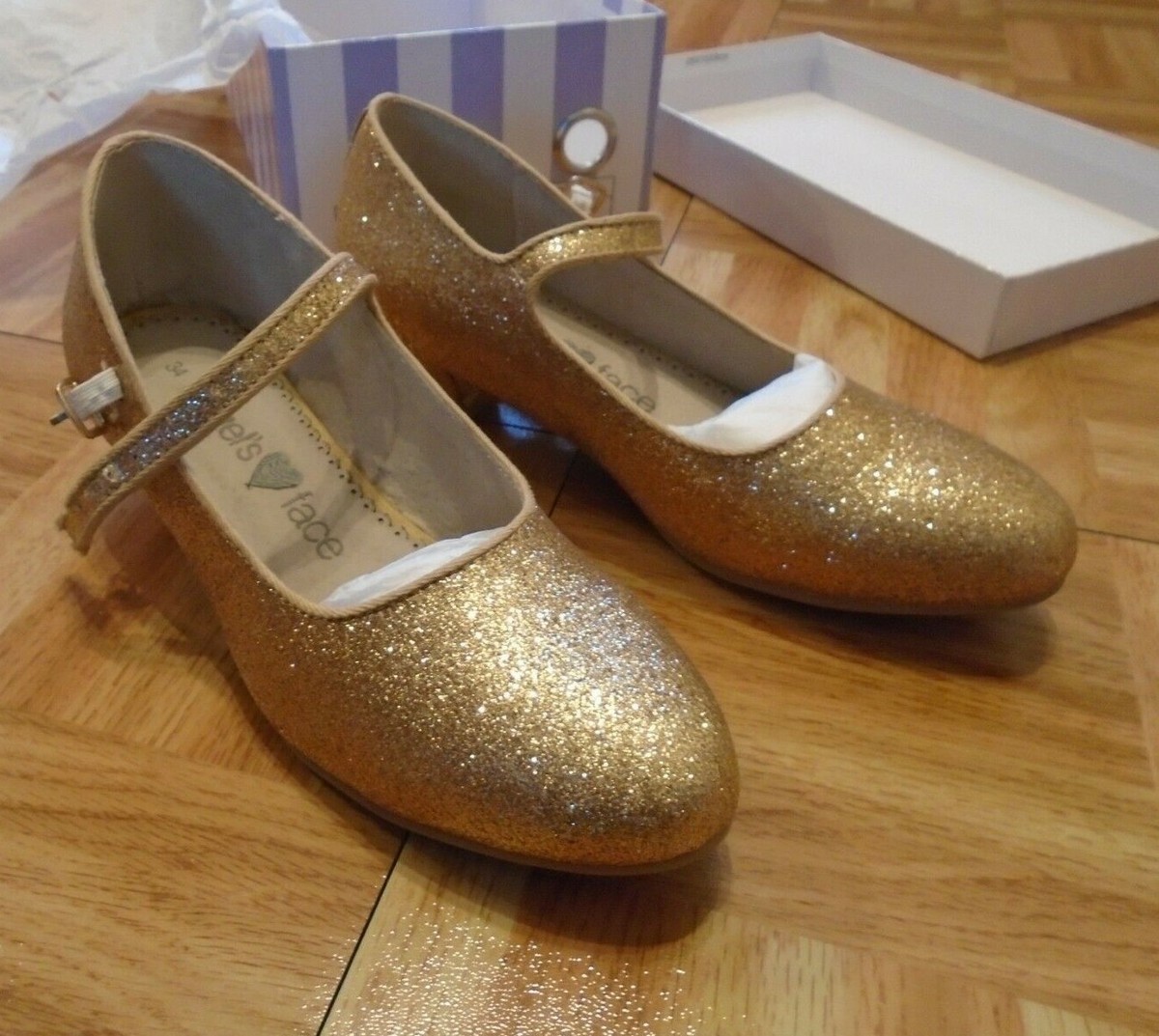 Gold Glitter Childrens Gold Party Shoes Buy Metro Girls Rose-Gold