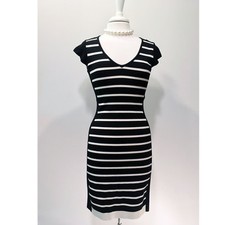 Rebecca Taylor | Striped Viscose Sweater Dress with Contrast Zipper– Size S