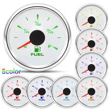 52MM Universal Gas Fuel Level Gauge 8Colors LED for Car Marine Boat 240-33 ohms