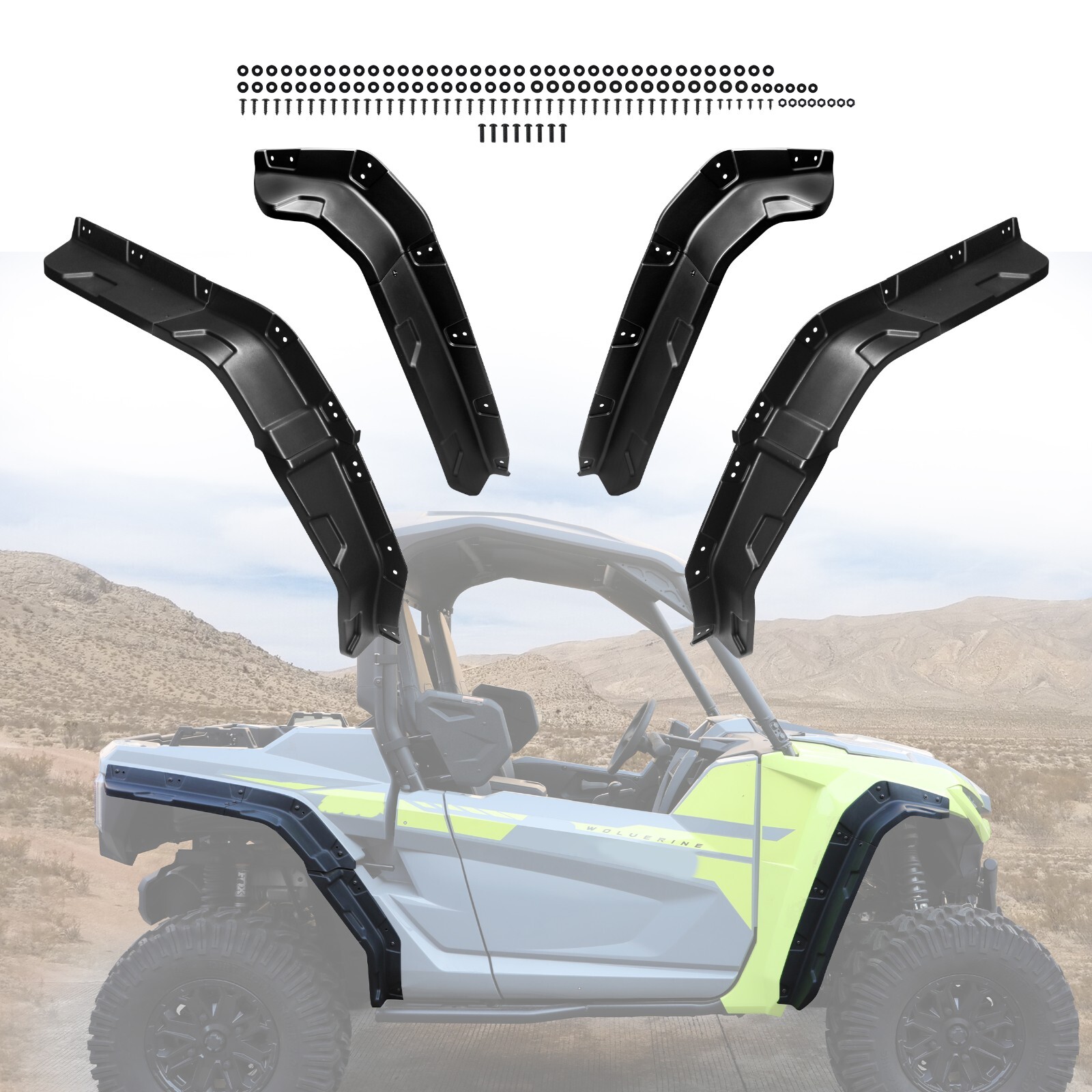 10pcs Extended Fender Flares Compatible with Yamaha RMAX 1000 2 Seater