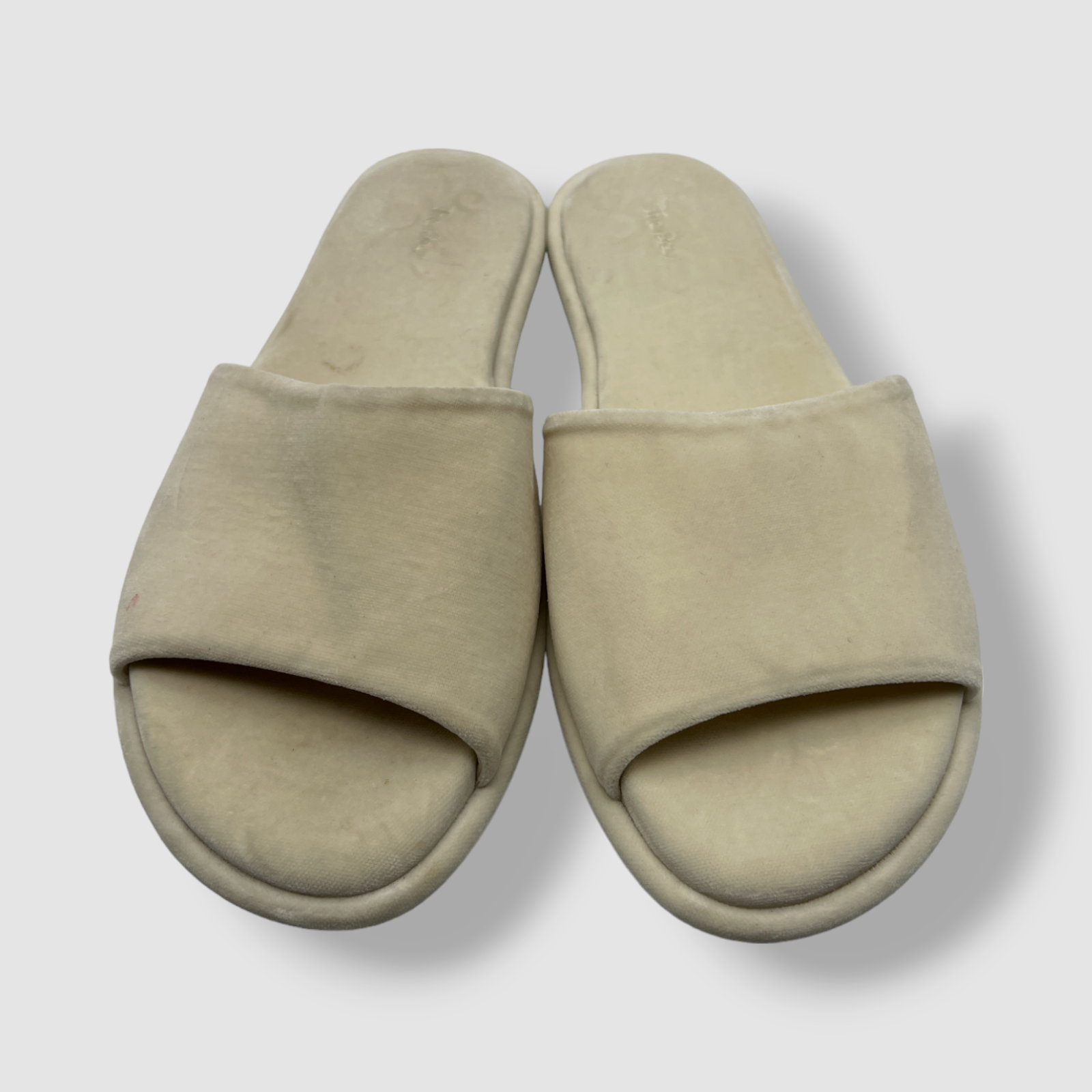 FILA Scarpe pantofole piatte da donna The Row $760 in velluto canale avorio taglia 37