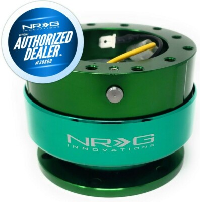 NEW NRG GEN 2  BALL LOCK STEERING WHEEL QUICK RELEASE GREEN + HARDWARE SRK-200GN