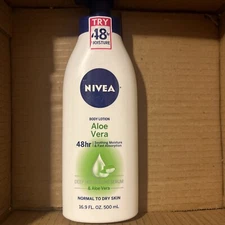New NIVEA Lotion Aloe Vera 48 Hour Pump 16.9 Ounce
