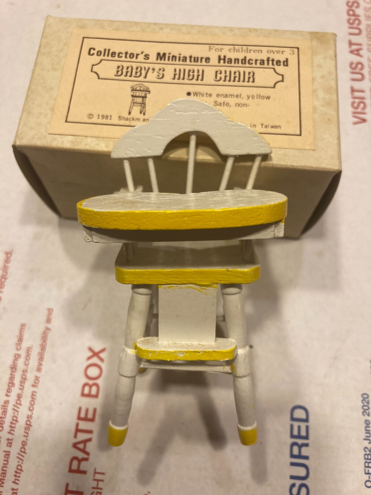 Yellow Shackman SHACKMAN DOLLHOUSE WHITE + YELLOW HIGH CHAIR #10869 M/OB! | eBay