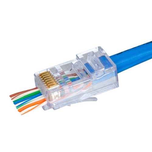 Simply45 ProSeries Cat5e Unshielded PassThrough RJ45 Modular Plugs/Cap45 - 100PK - Picture 2 of 5