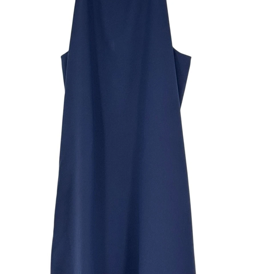 Julie Brown Size 4 Navy Blue Polyester Sleeveless Lined Shift Dress - Image 3 of 4