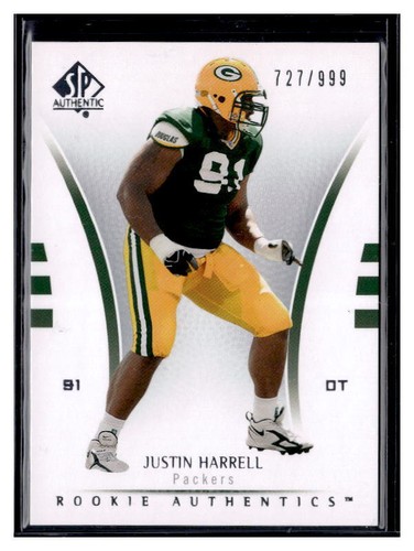 Justin Harrell 2007 SP Authentic 162 /999 Rookie | eBay