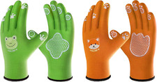 Breathable Toddler Work Gloves for Gardening Boy Girl Ages 6-9 Large, Nylon Kids