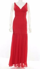 Hailey Logan by Adrianna Papell Red, Nude Sparkle Mermaid Evening Gown sz. 5/6