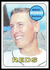 1969 Topps Woody Woodward # 142 Cincinnati Reds 6T