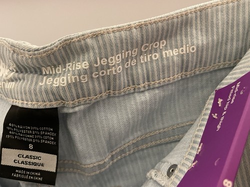 Mossimo Denim Women’s Blue Striped Cropped Jegging Sz.8 - Picture 4 of 13