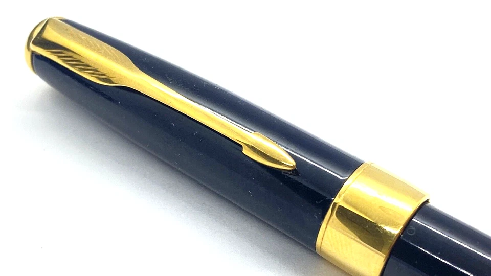 PLUMA ESTILOGRÁFICA PARKER SONNET SERIES EN CAJA EN NEGRO 18K ANCHO NUEVA EN CAJA HECHA EN FRANCIA Foto 3 de 4