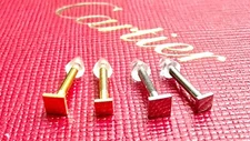 NEW! Auth Cartier Square Screws/Caps - $29/ea - Gold/Silver + Free Washers