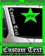 Custom Text Old English Vertical Windshield Vinyl Side Decal Sticker Car Truck