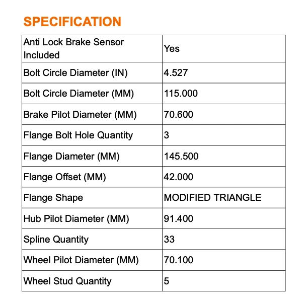 Buje de cojinete de rueda delantera FWD MOOG para Pontiac Grand Prix Buick Century Lacrosse Foto 4 de 4