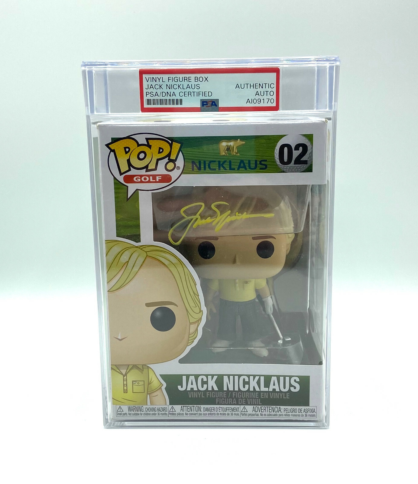 JACK NICKLAUS SIGNED AUTOGRAPH ENCAPSULATED SLABBED PGA FUNKO POP PSA DNA PGA