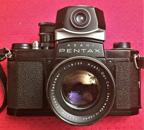 COLLECTORS BLACK ASAHI PENTAX S3 CAMERA w/F/1.8 55mm SUPER TAKUMAR LENS - Picture 1 of 12