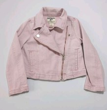 Oshkosh B'gosh Asymmetrical Zip Long Sleeve Girl's Jacket Soft Pink Sz6/6X