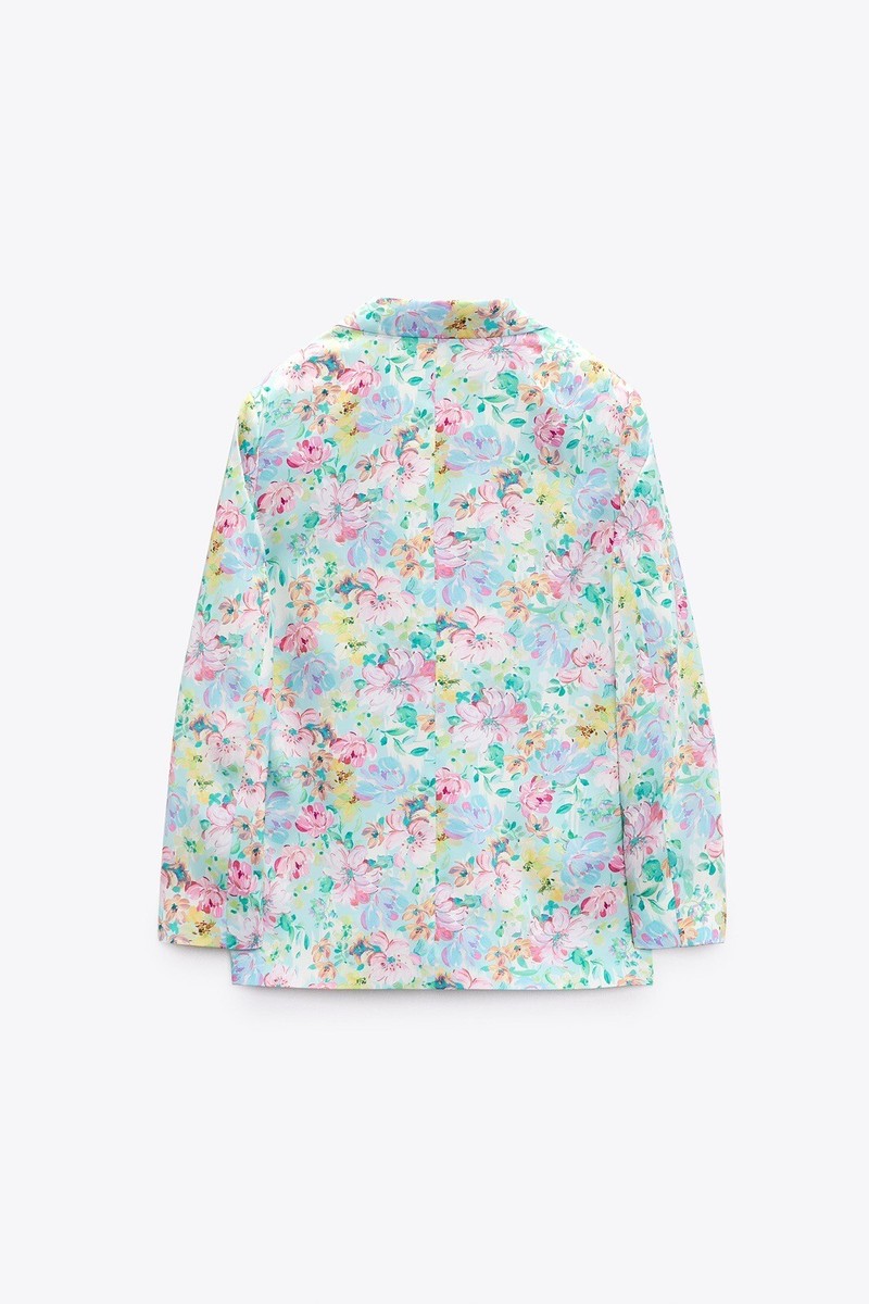 らら様 ZARA NEW WOMAN FLORAL PRINT DOUBLE BREASTED BLAZER