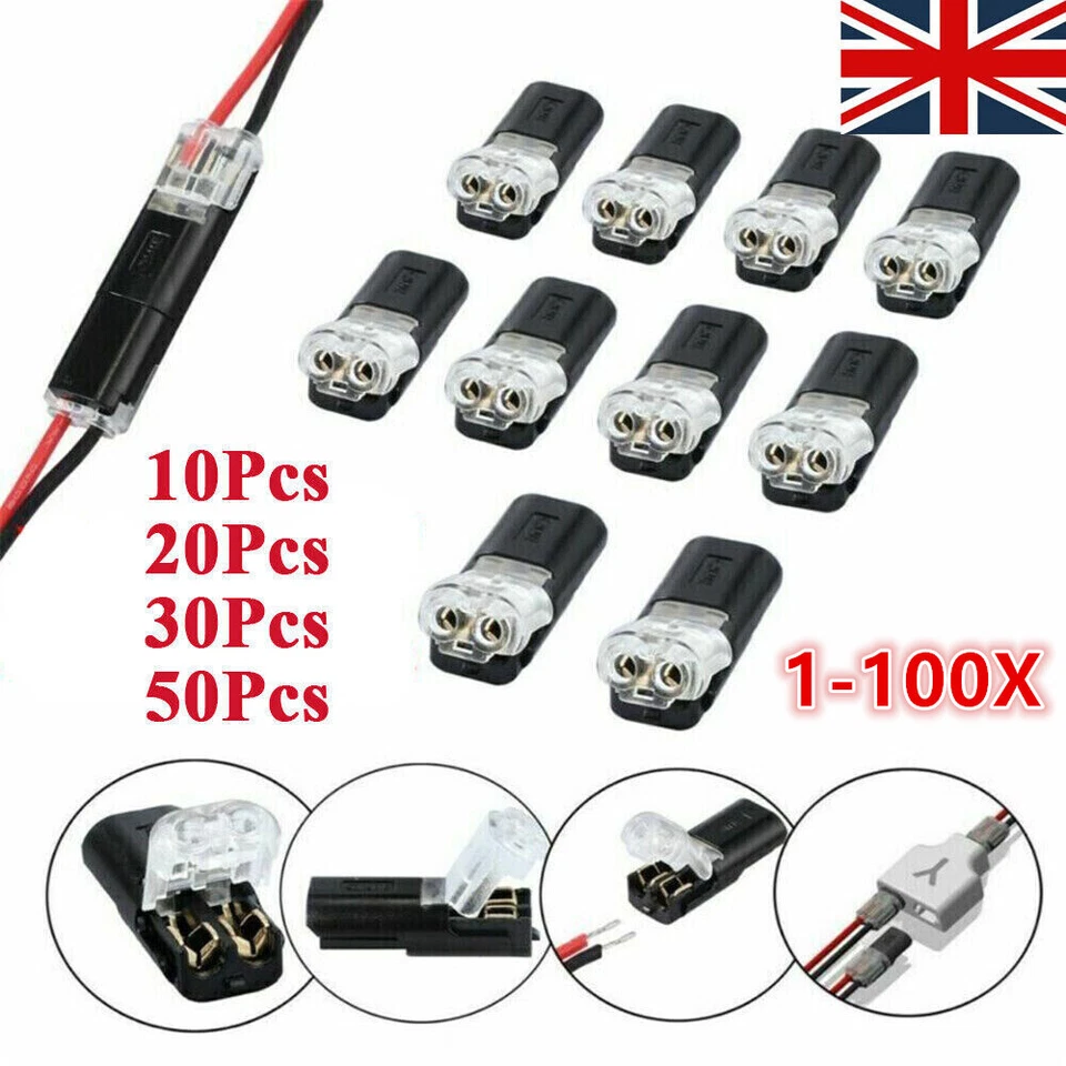 FIXTI 100X 2 Pin Way Plug Car Waterproof Electrical Connector Wire Cable Automotive