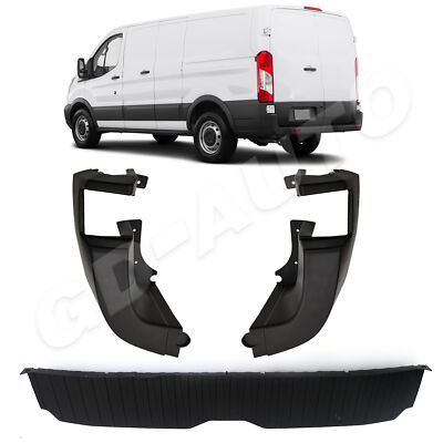 For 2015-2022 Ford Transit Rear Bumper Cover W/O Reflector + Side End Cap Covers
