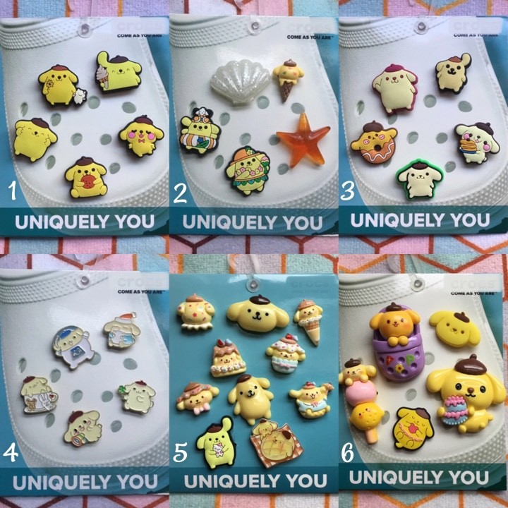 Crocs Handmade jibbitz 5pc sanrio Pompompurin Pudding Dog shoe