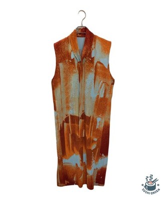 HOMME PLISSE ISSEY MIYAKE WIND WALK Long Vest Size: 1 Orange x