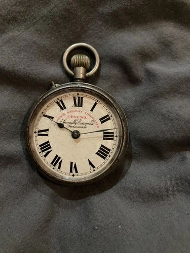 Antique Pocket Watch Superior Vintage Railway watch ORNEMA Swiss Made Hand Wind