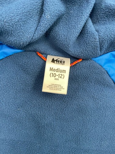 REI Co-Op Jacket Kids Boy Medium 10-12 Blue Timber Mountain Puffer Snow Hooded - Picture 6 of 13