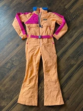 NEW Columbia Womens Wintertrainer Full Snowsuit Orange Retro 90's Look Sz Small