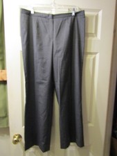 Women's Escada Black  White Pants Size 46 Wool Silk Blend Wide Leg