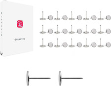 Silver Push Pins and Thumb Tacks: Heavy Duty Flat Upholstery, Long Carpet Tacks,