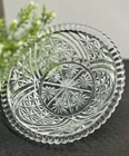 Vintage Anchor Hocking Stars and Bars Glass Serving Bowl EUC clear MCM dish