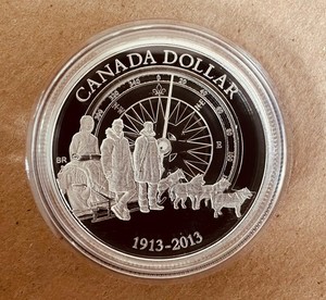 2013 CANADA PROOF SILVER DOLLAR CANADIAN ARCTIC EXPEDITION 1913-1916 COIN