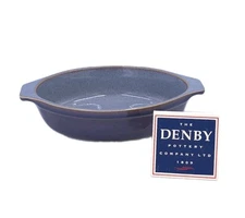 Denby England STORM 8" Augratin Dish(es) EXCELLENT+ Grey Purple Stoneware