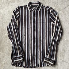 Hugo Boss Shirt Men M Stripe Button Up Stretch Mercerized Cotton