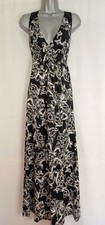 SELECT Ladies/Girls black & white maxi dress size 6 bnwt,sleeveless, lace (A638)