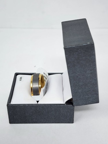New Mens Sz 9 Two Tone Tungsten 8mm Wedding Band Ring Brilliance Fine Jewelry - Picture 4 of 6