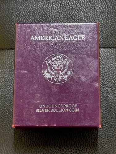 1986-S Proof $1 American Silver Eagle Box, OGP, & COA