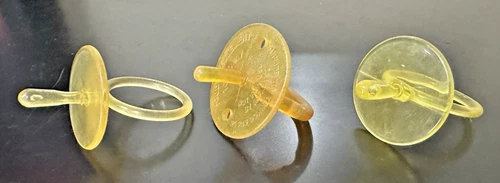 Vintage Cabbage Patch Kids Doll PACIFIERS- 2 HARD PLASTIC + 1 SOFT RUBBER 1980s