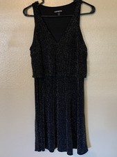 Express Metallic Layered Look Sleeveless Dress Size M