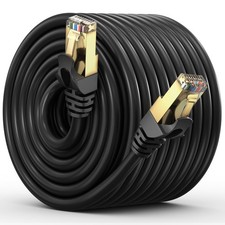 300ft Cat7 Ethernet Cable - High-Speed LAN, 10Gbps, Gaming, Router - Black