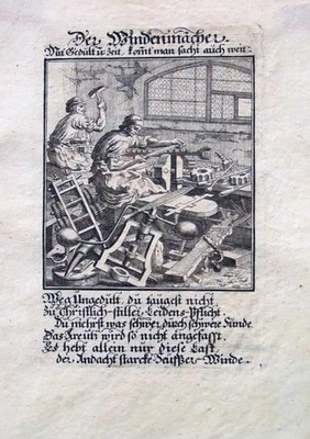 Berufe  Der Windenmacher  Kupferstich von C. Weigel um 1700.