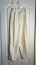 Vintage Giorgio Armani Woman's Ivory Pants Slacks Sz 44/10 Satin Silk