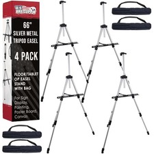 Portable 66" Aluminum Easel - Perfect for Canvas, Presentations Art Shows
