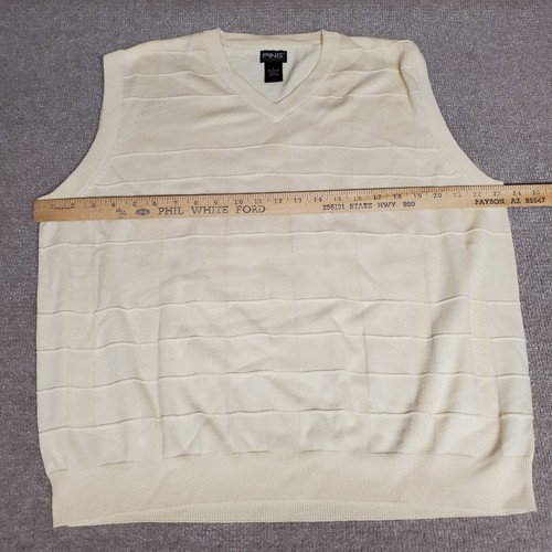 Ping Collection Mens Pullover Vest Checkerboard Style V Neck Sleeveless Lg Large - Picture 6 of 7
