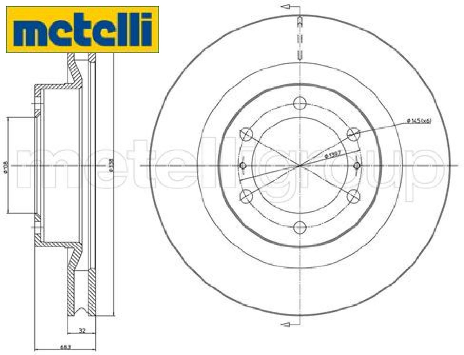 2x Bremsscheibe metelli 23-1298C 2 Bremsscheiben Vorderachse Vorne für Toyota