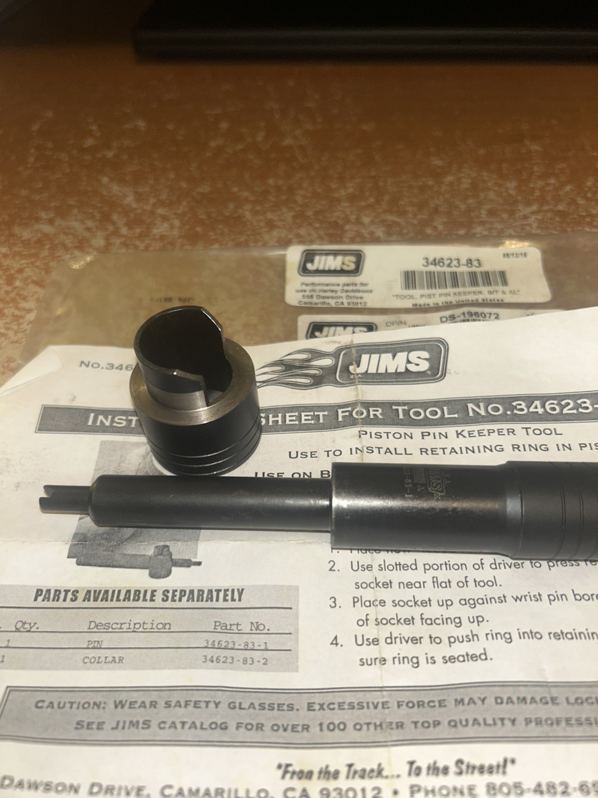 Jim's Machining Piston Pin Tool 34623-83 Used