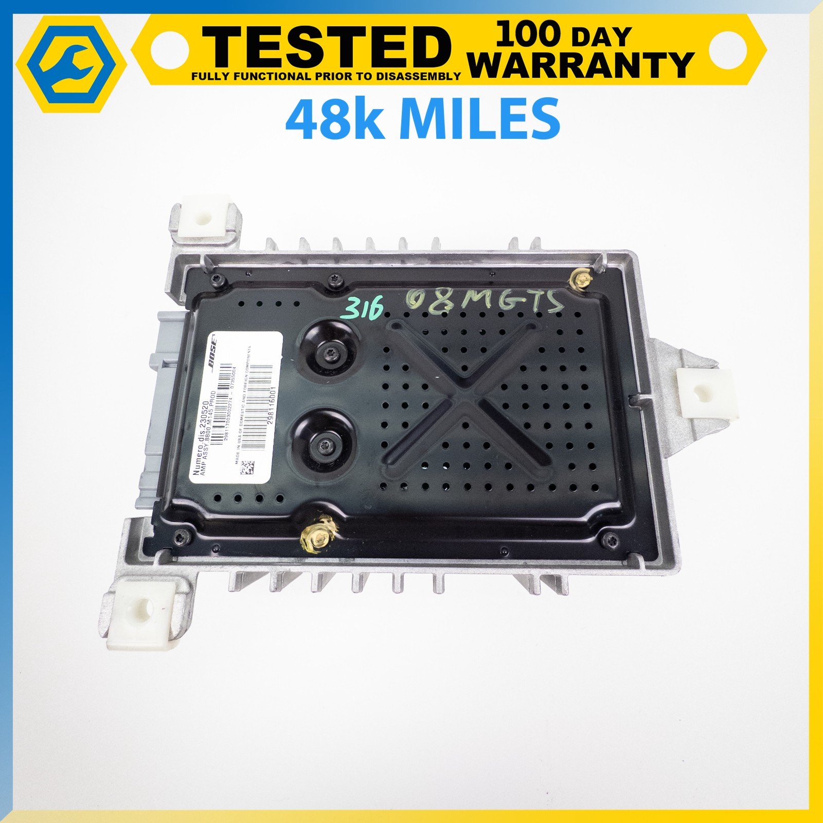 08-19 MASERATI GRANTURISMO COUPE BOSE AUDIO AMPLIFIER AMP ASSEMBLY OEM